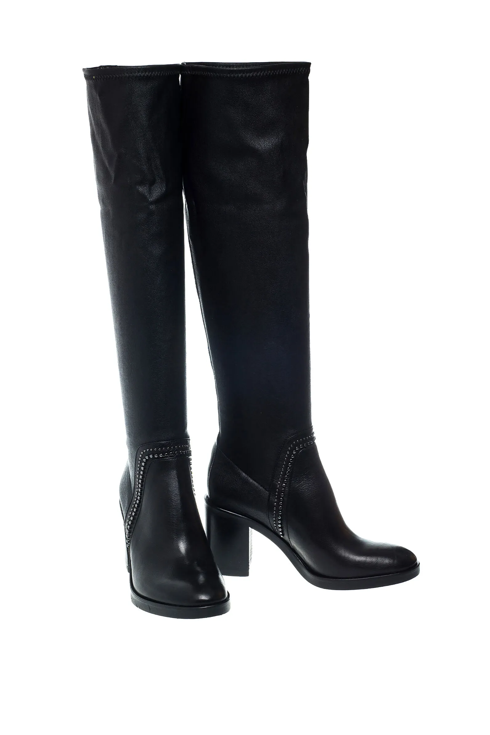 Сапоги жен. АРТ.6700,чер,н.к-тек/кожа