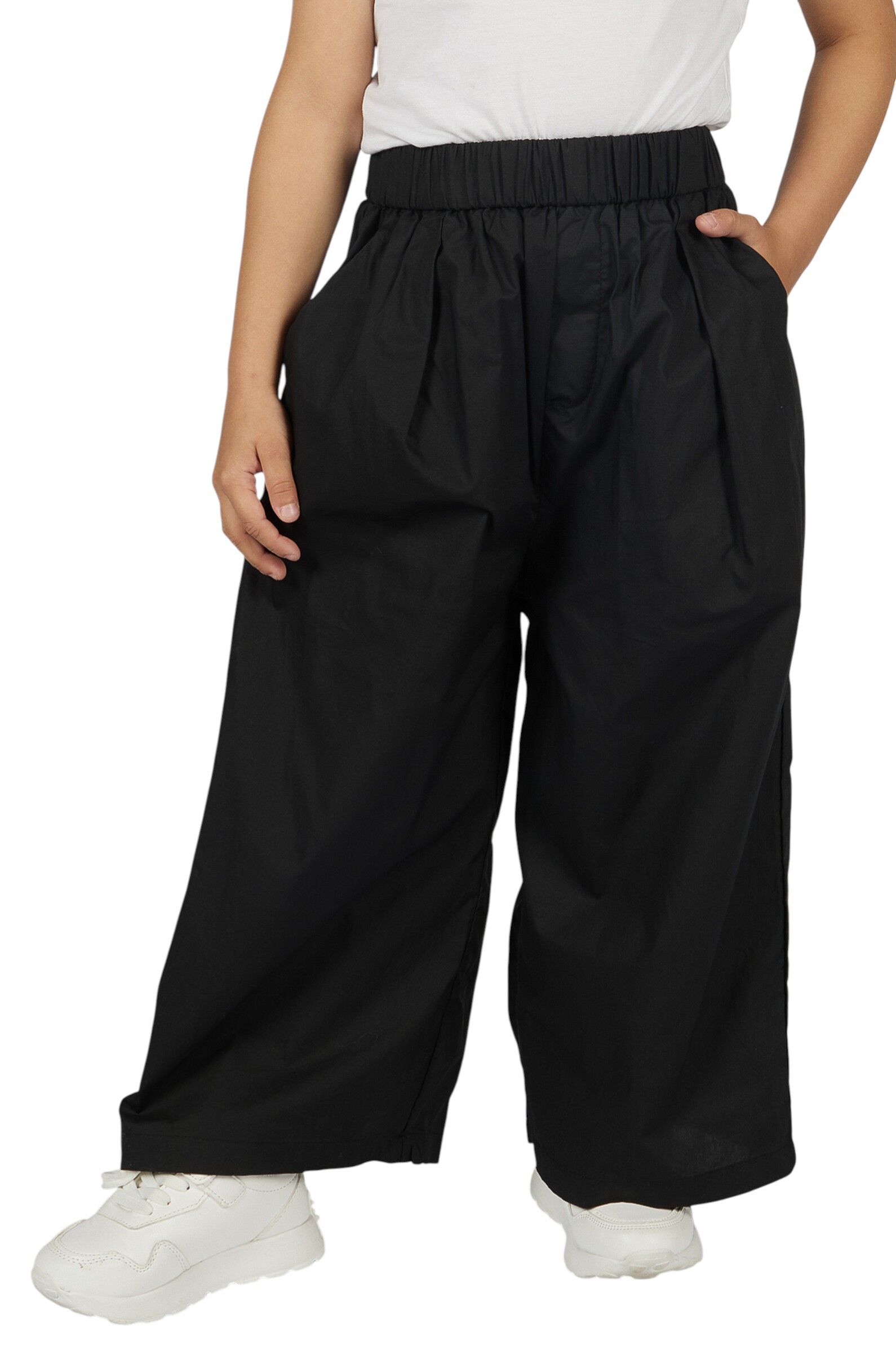 Брюки дев. АРТ.G-TR26121,чер,хл-пэ