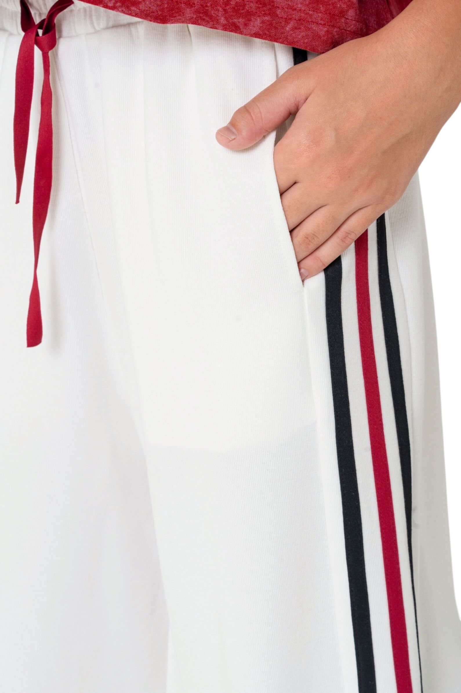 Брюки дев. АРТ.XS261693,бел-крас,пэ-хл-эл