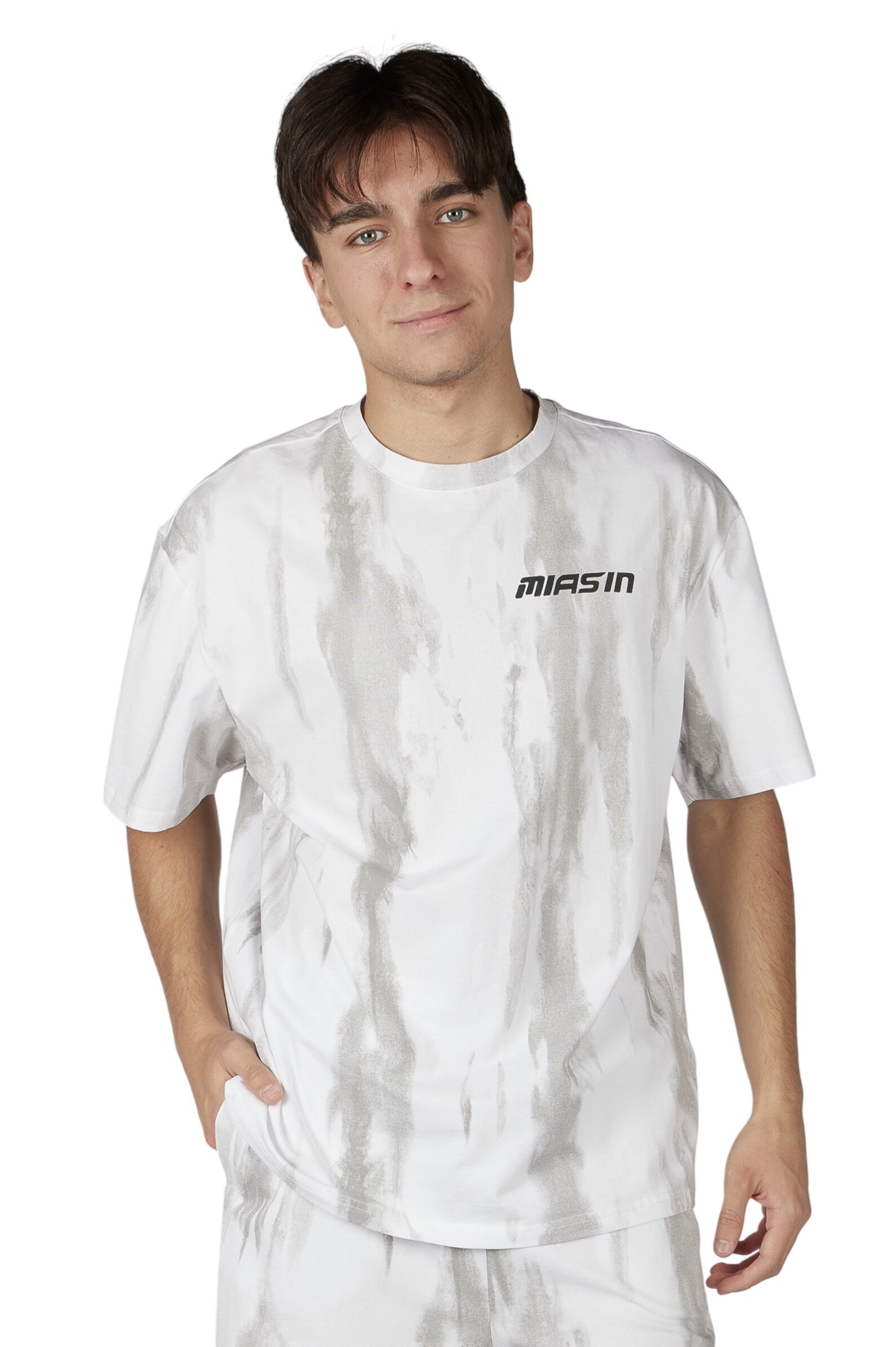 Футболка АРТ.B-TS36027,бел-сер,хл-эл