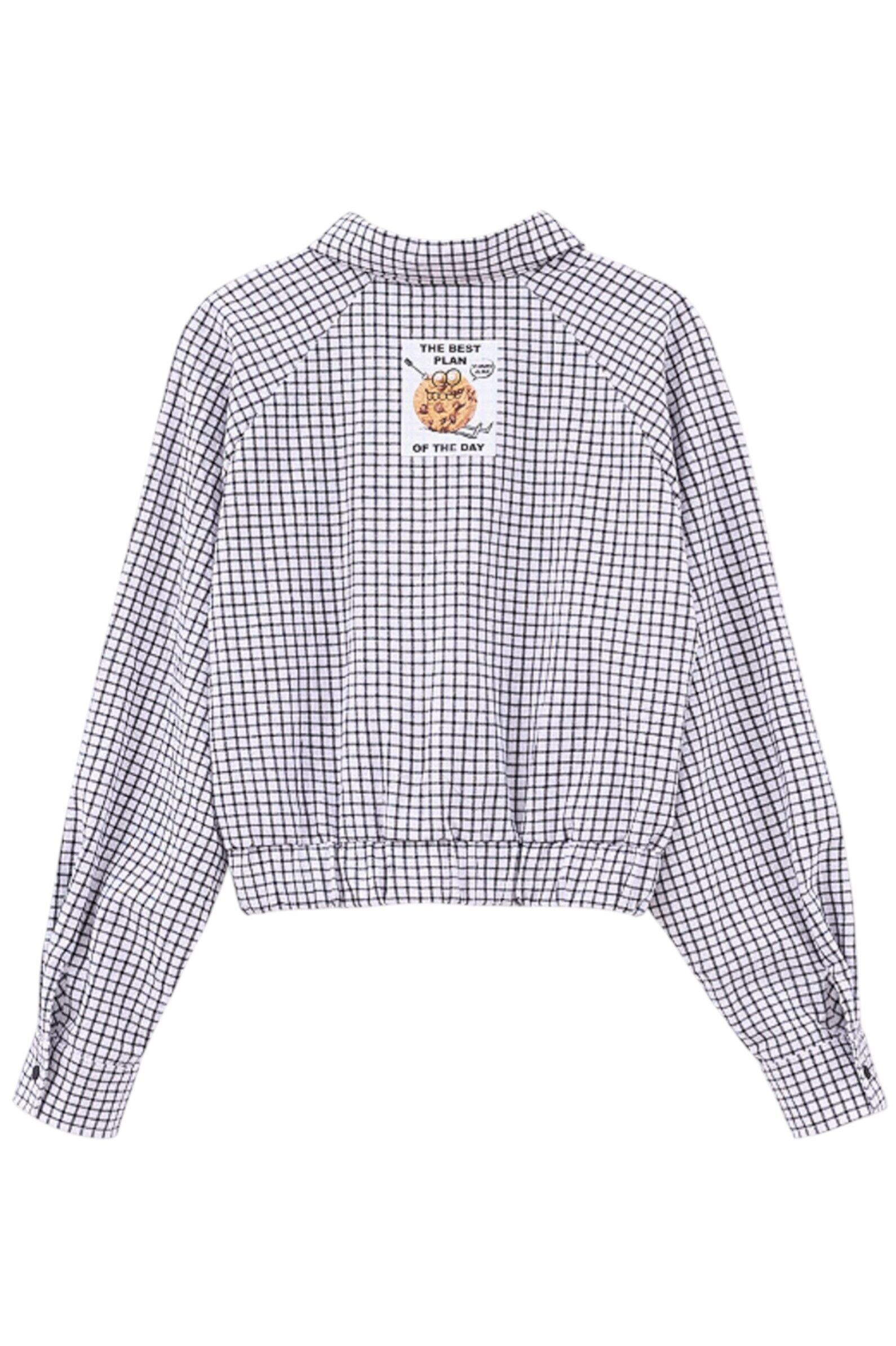 Рубашка дев. АРТ.261117,бел-чер,хл-пэ