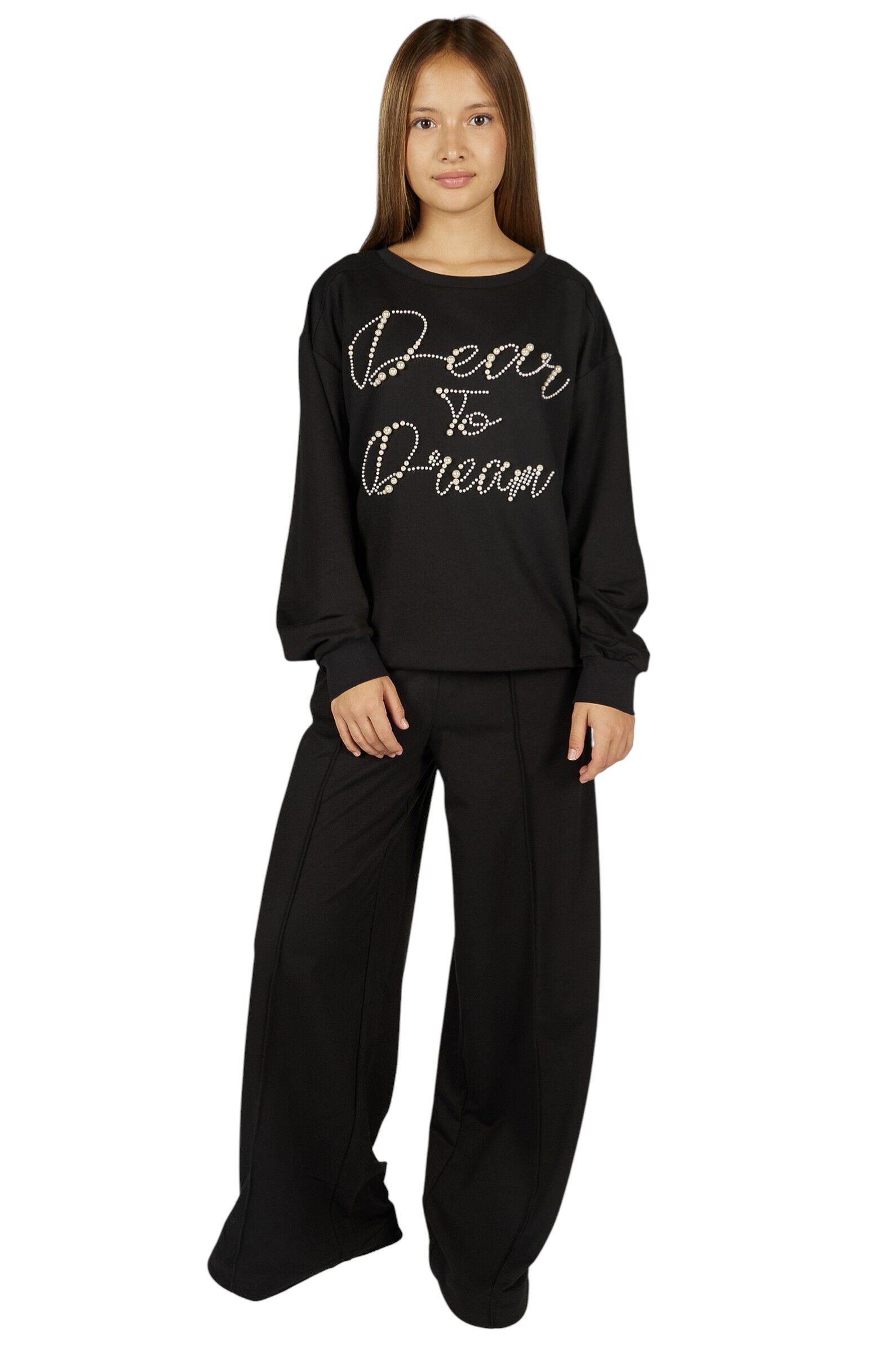 Свитшот дев. АРТ.G-SW26048,чер-бел,хл-пэ